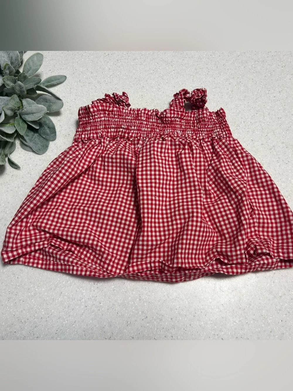 Carters Girls Red White Blue Star Tank Top & Shorts 2 Pc Set